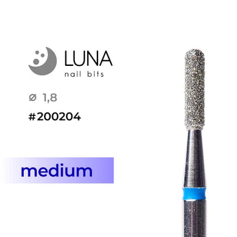 Diamond Nail Drill Bit Rounded Cylinder 1.8mm-7mm Blue Medium Grit