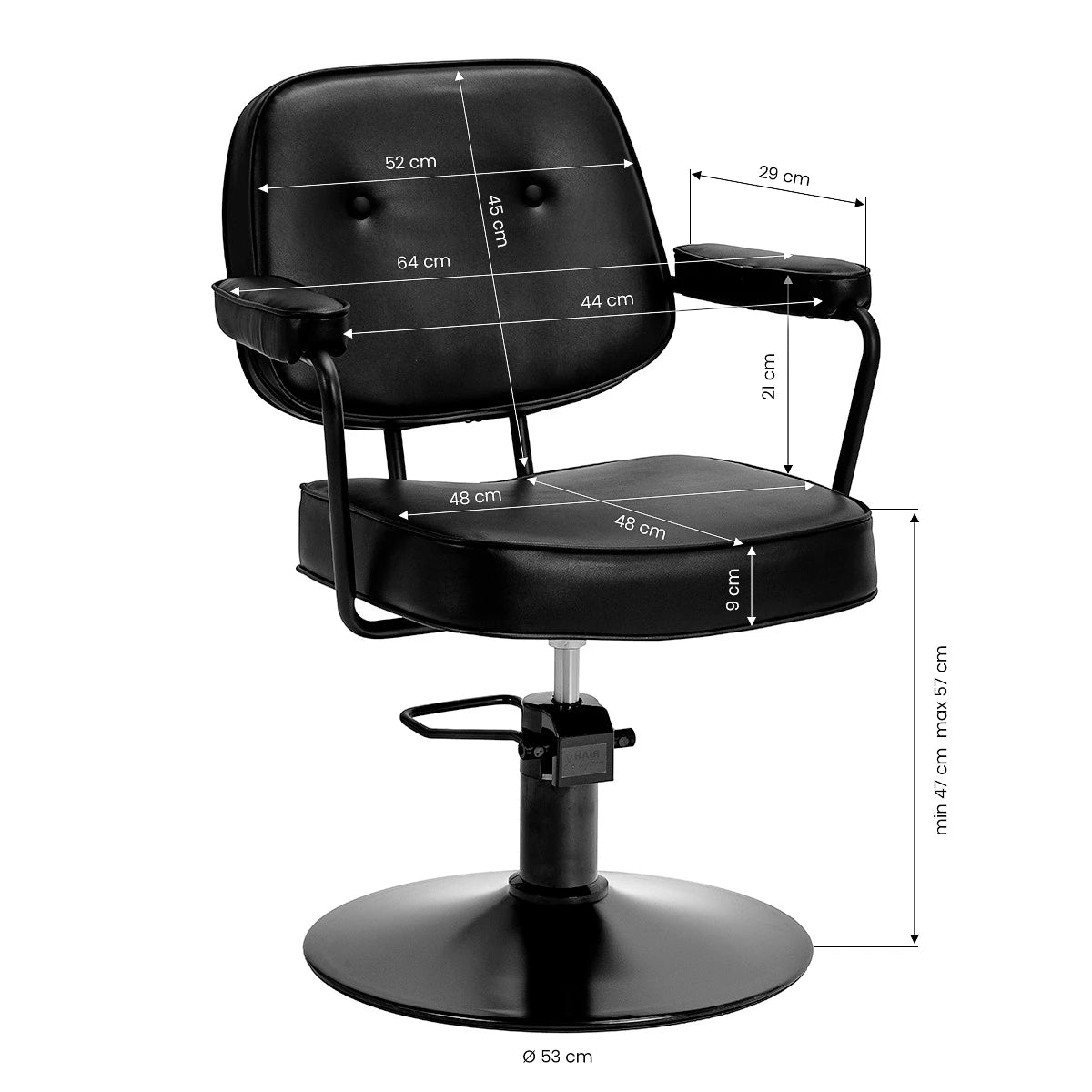 Hair System Hairdressing Chair Tru noir Black