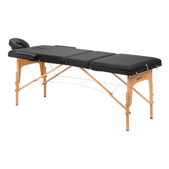 ACTIVFIZJO taitettava hierontapöytä Comfort Lux, 3-osio, 190x70 cm, musta