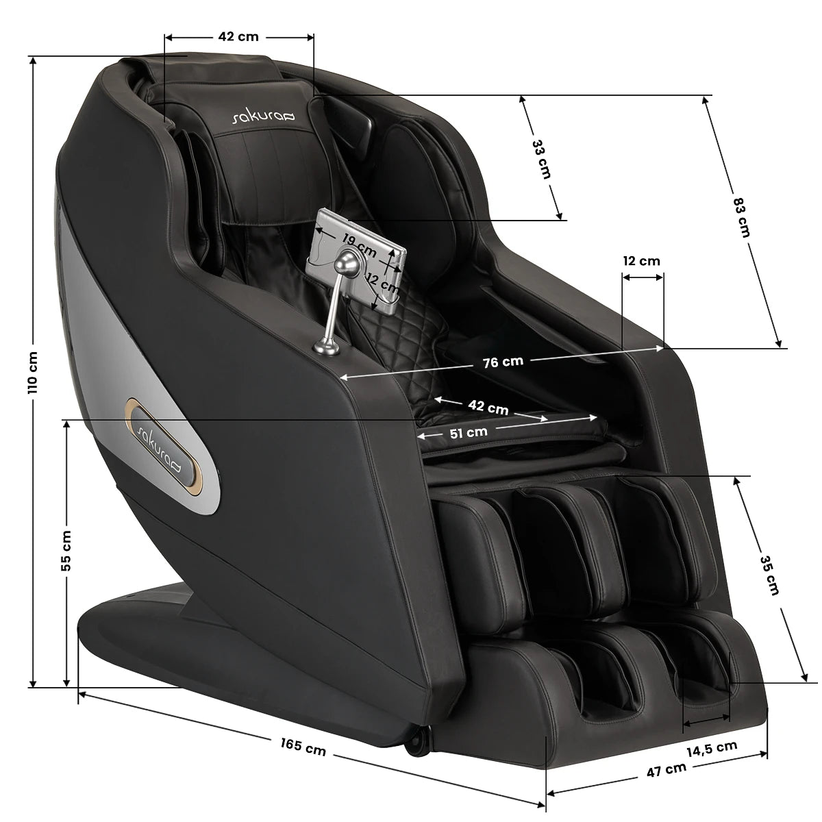 Массажное кресло Sakura Comfort Plus 806 черное