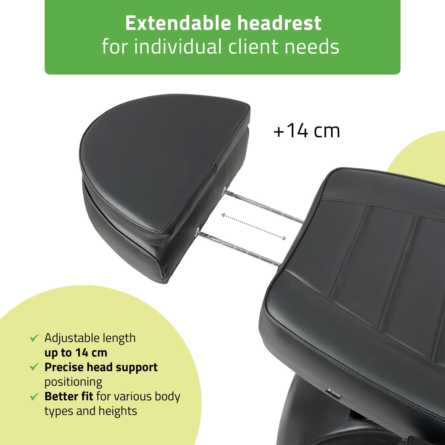 Elektriskā kosmetoloģijas krēsls - kušete Leo PRO 4 Comfy Base k515, melna