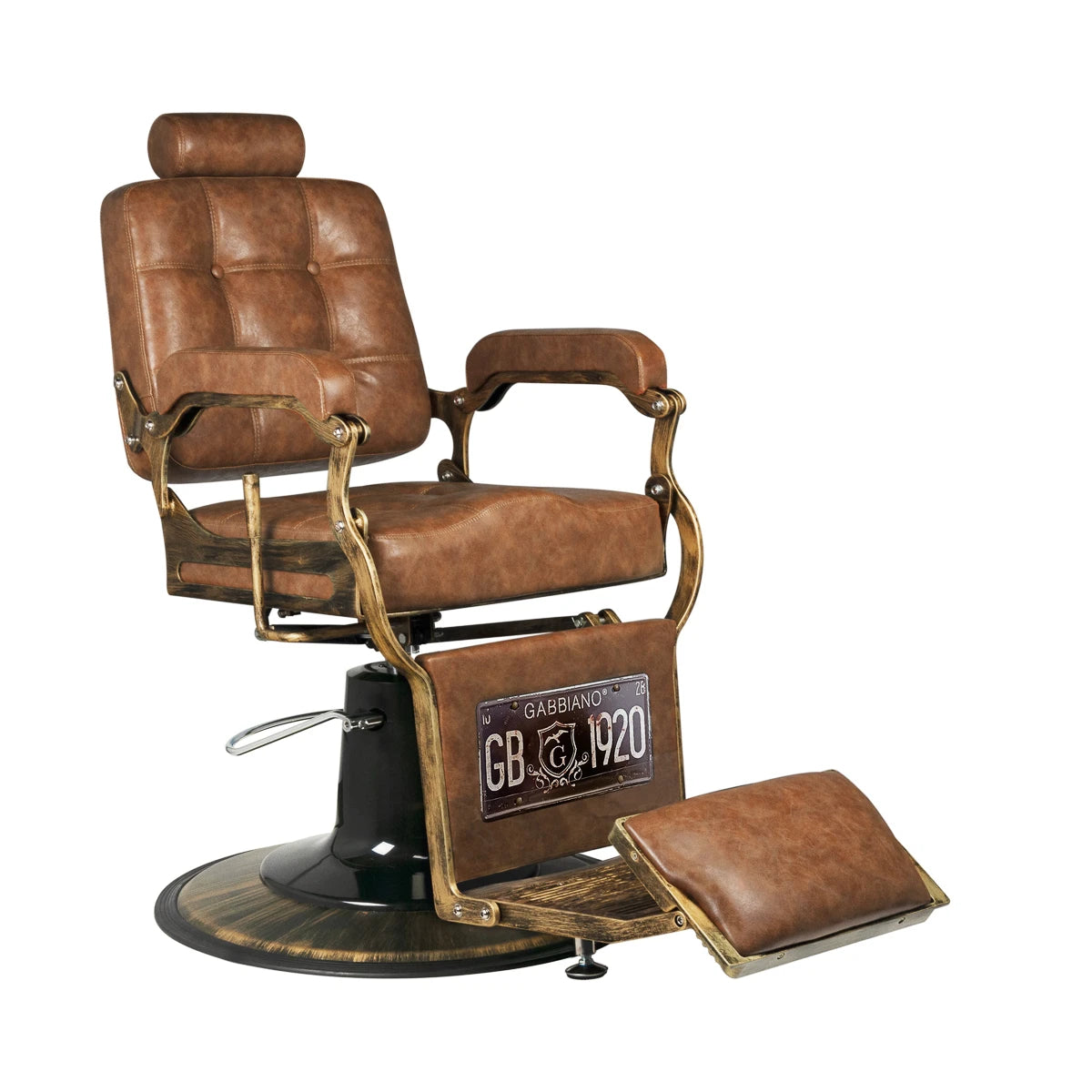 Парикмахерское-барбер кресло Gabbiano Boss Old Leather, светло-коричневое