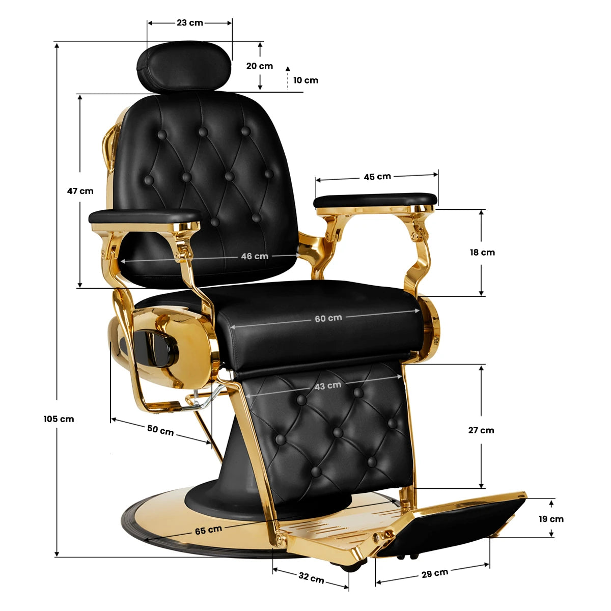 Fauteuil Barbier Gabbiano Grancesco noir and or