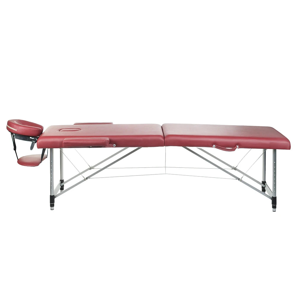 Folding massage table COMFORT 11, bergundy