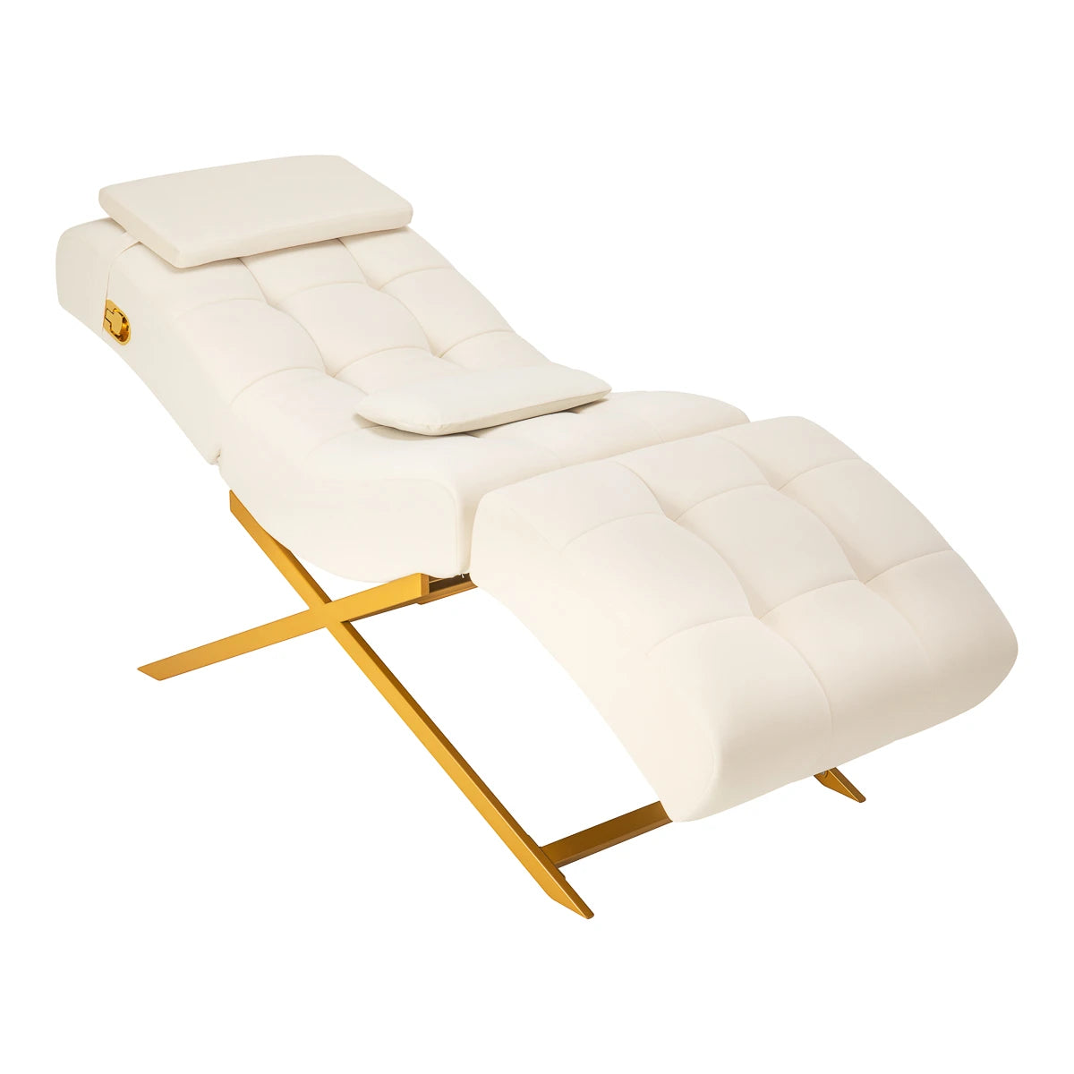 Sillon Umbra Behandelstoel voor wimperextensions, Wit met gouden voet