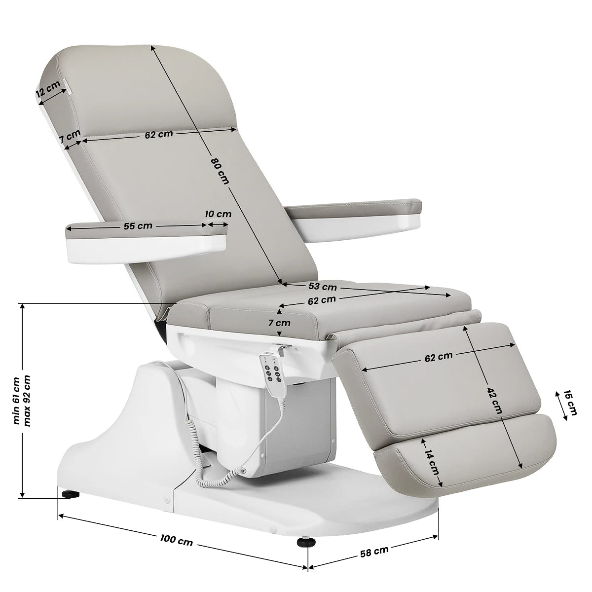 Beauty bed-couche AZZURRO 891, 3 motors, gray