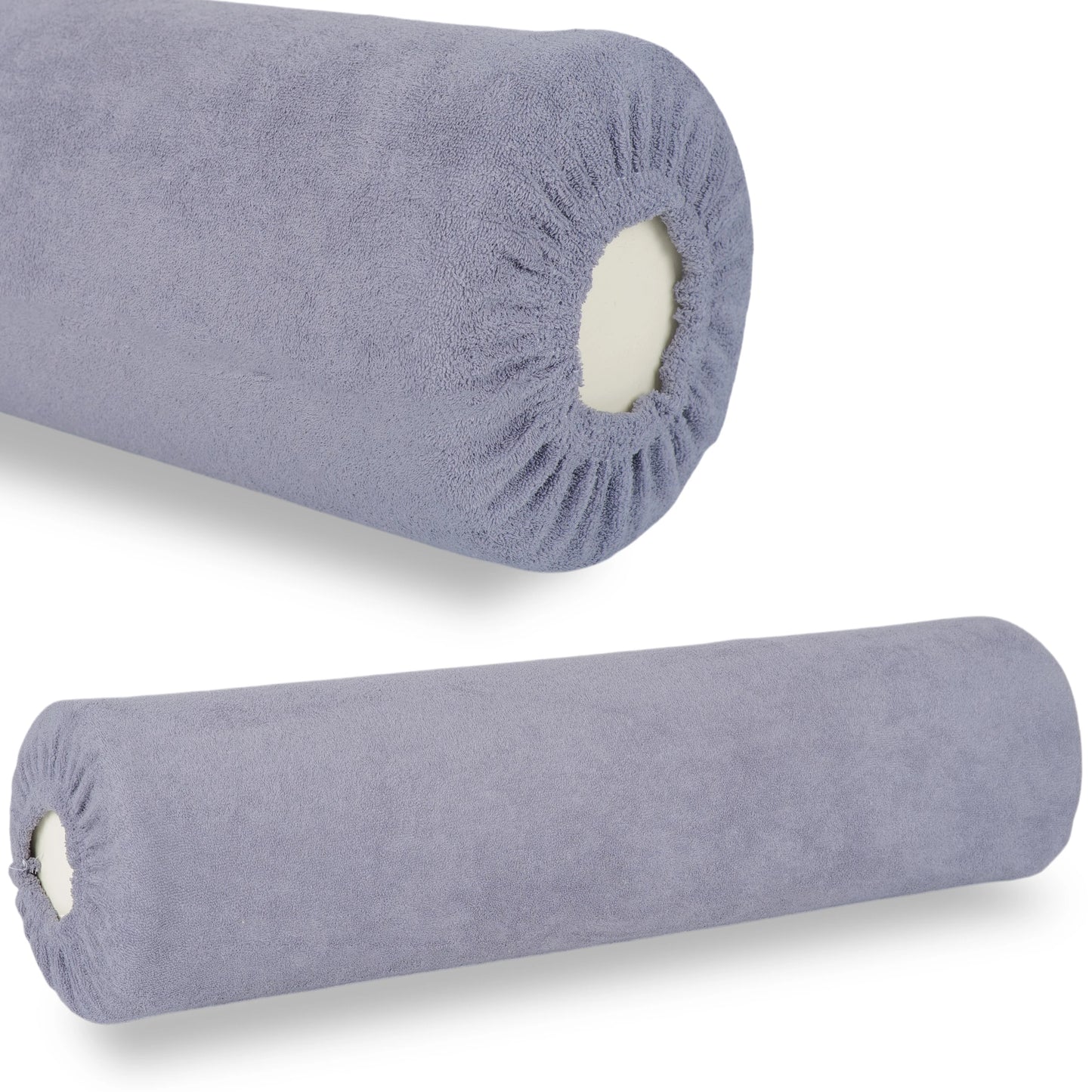 Frotte cover for bolster, 15 × 60 cm gray