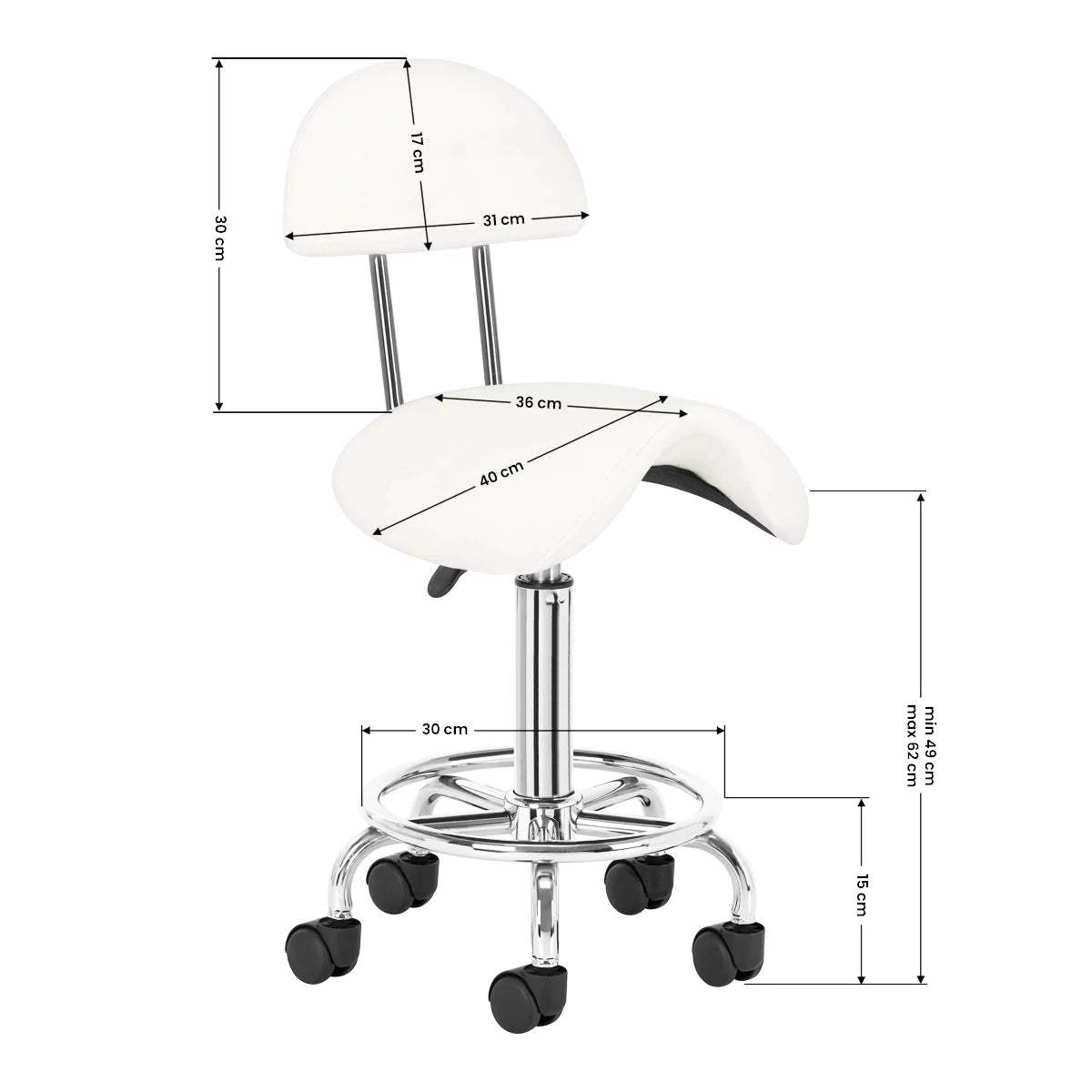 Cosmetic stool 6001 white