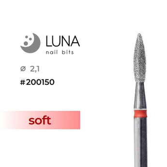Luna Bits Dimanta frēzes uzgalis Liesma 2,1-8, sarkana, smalkā griešana