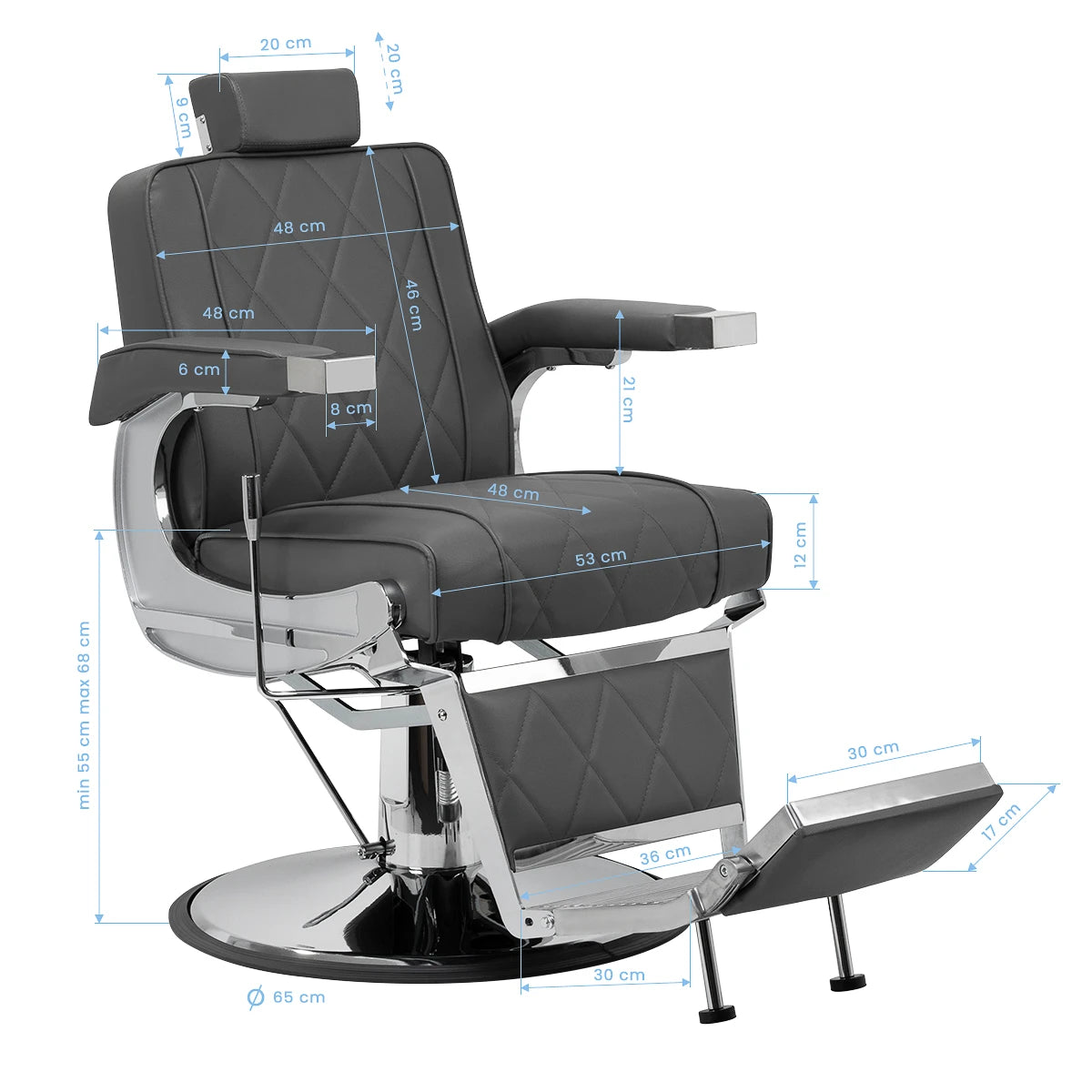 Hair System Barberstuhl BM88066, Grau