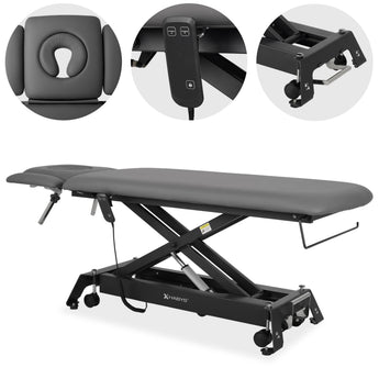 Evero Cross X4 ERGO therapy table, electric height adjustment with hand remote control, ERGO cushion, Touch Core k322 gray