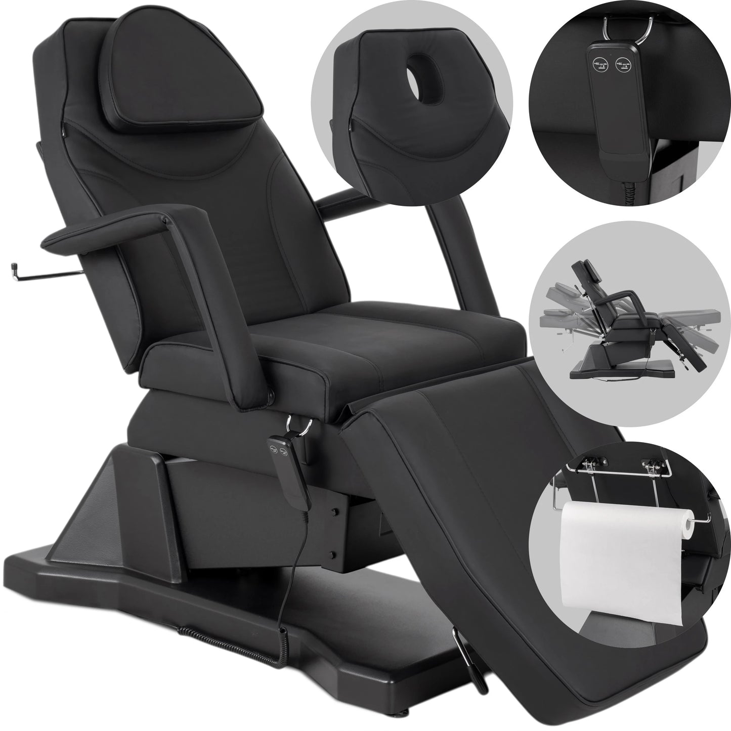 Kosmetoloģiskais krēsls - kušete Laris Touch Core k315, melna