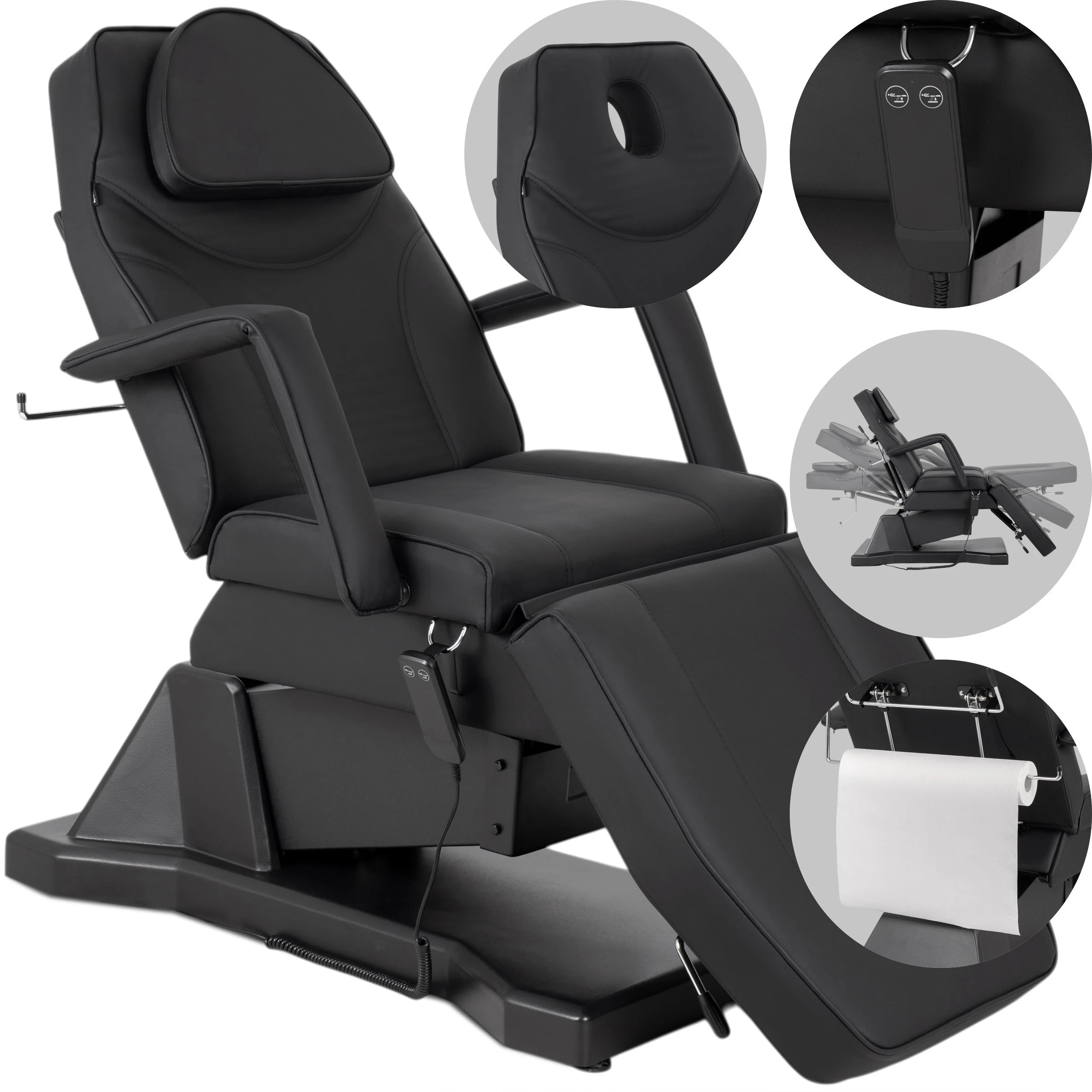 Kosmetoloģiskais krēsls - kušete Laris Touch Core k315, melna