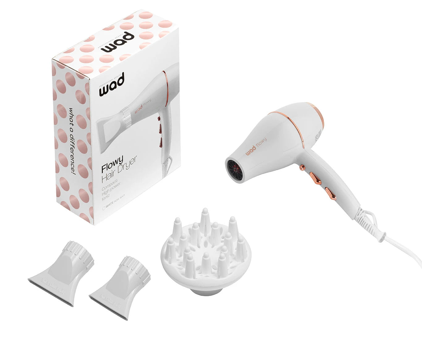 Hair Dryer FLOWY White/Rose Gold