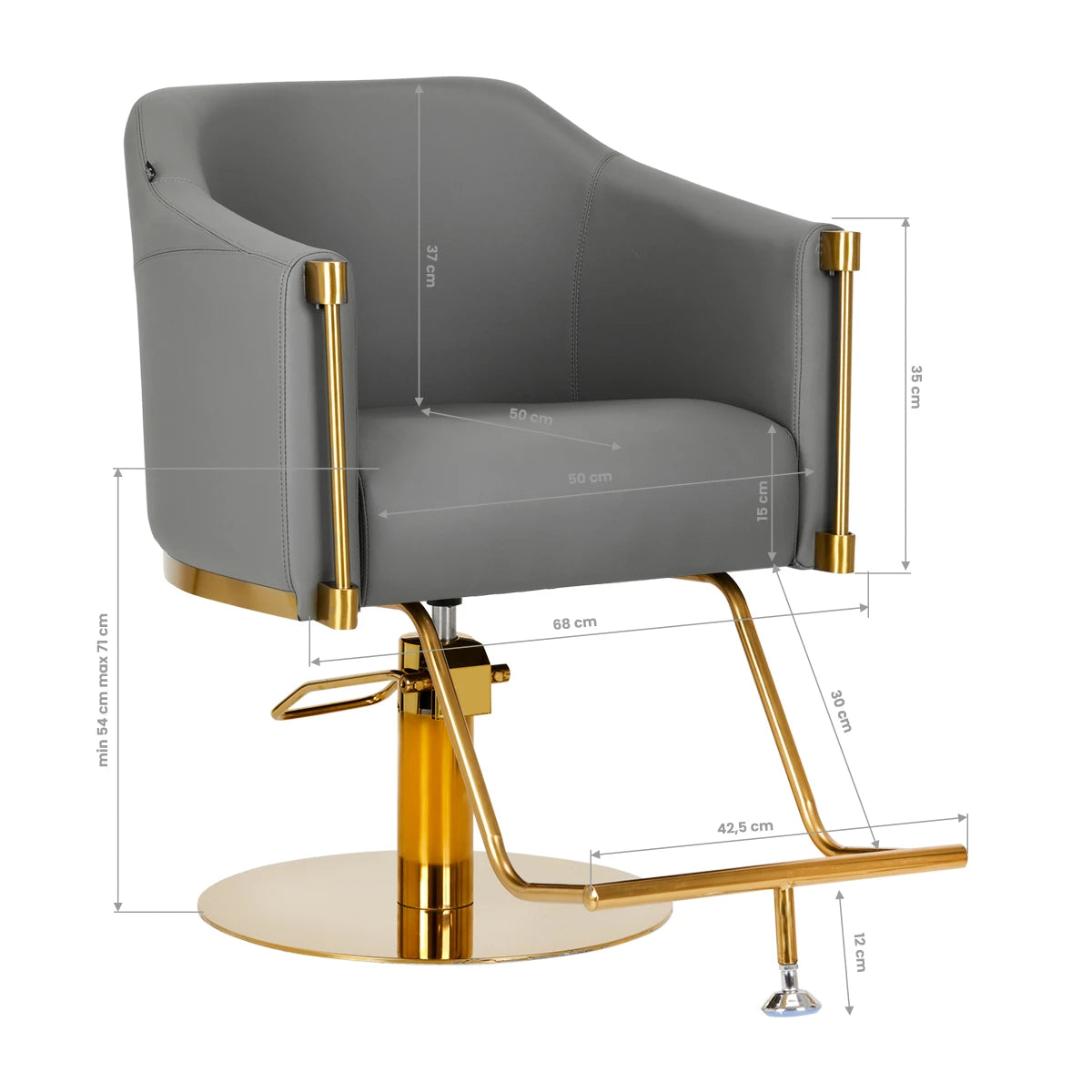 Kirpyklos kėdė Burgos Gold Gray