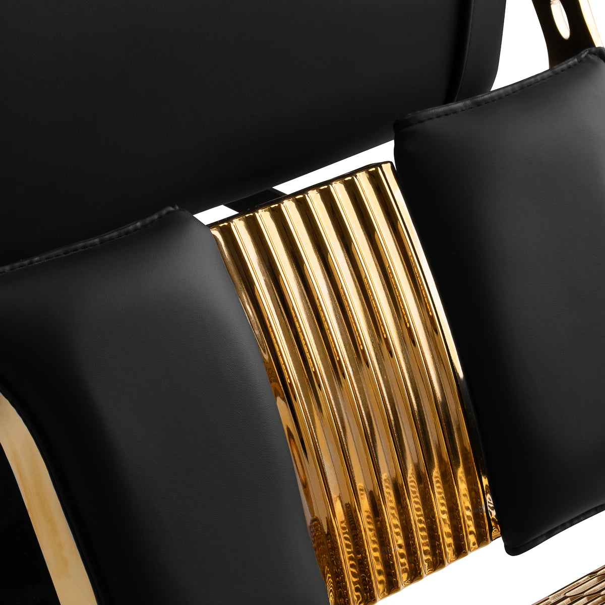 Barber Chair Gabbiano Leonardo Gold Black