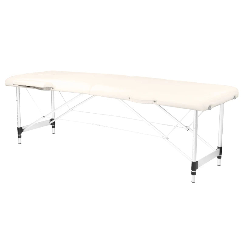 Opvouwbare massagetafel, aluminium comfort, 2-delig crème