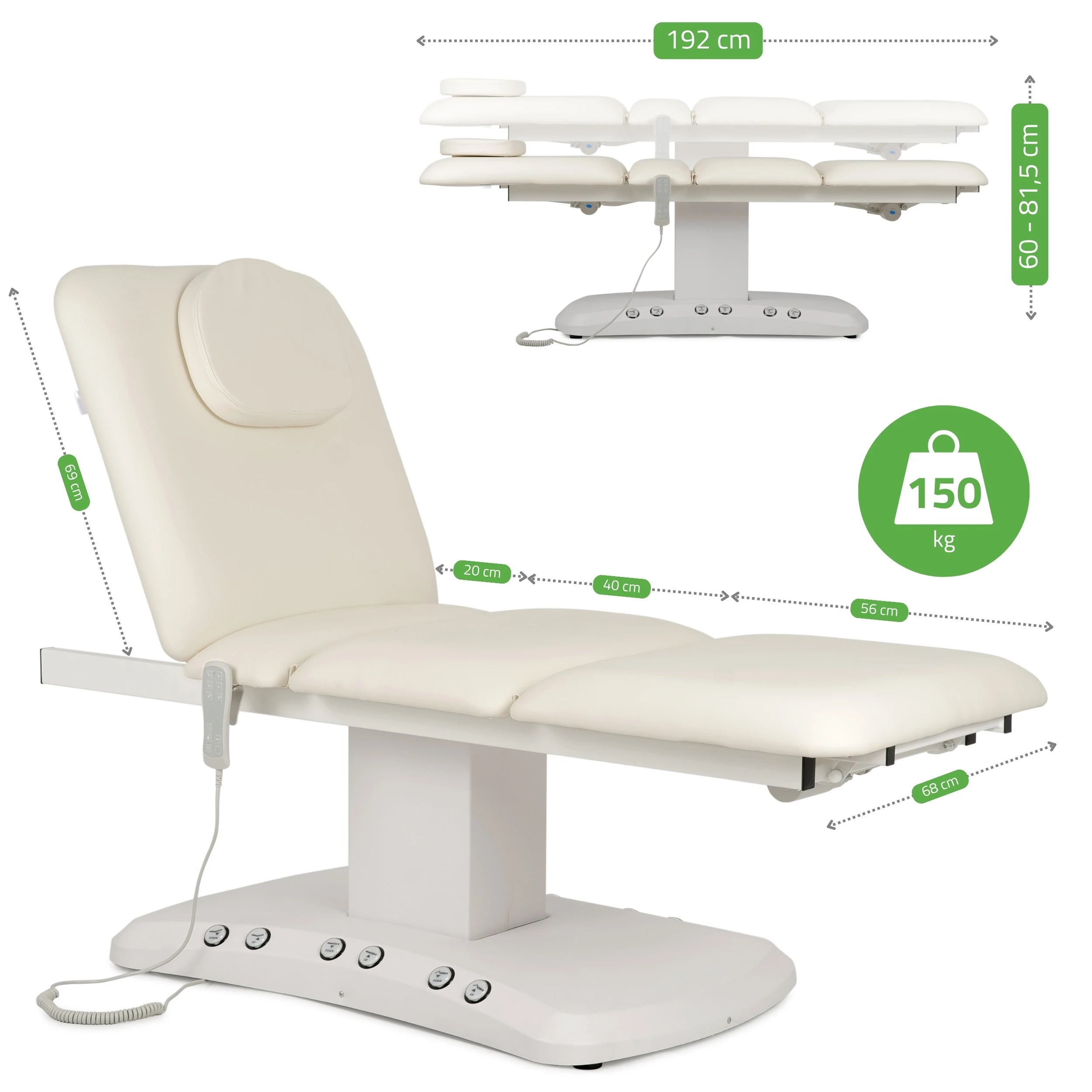Serenity PRO 4 electric heated beauty bed for massage and SPA treatments