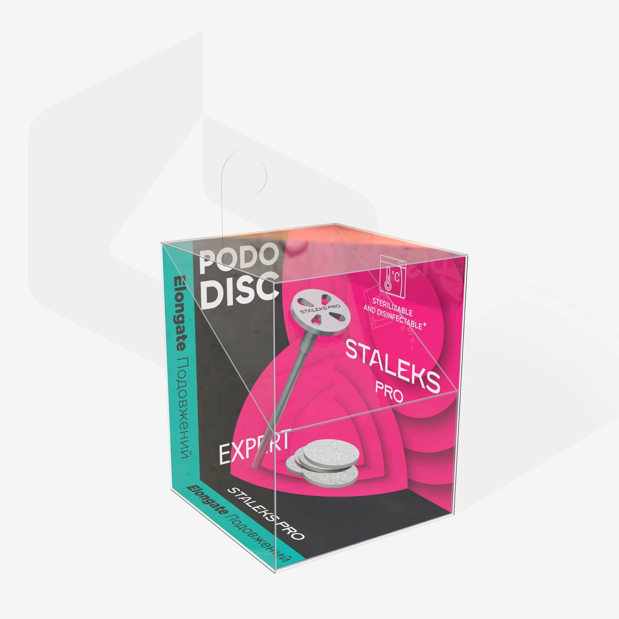 Диск педикюрный удлиненный PODODISC ХS EXPERT в комплекте со сменными файлами 180 грит 5 шт (10 мм)