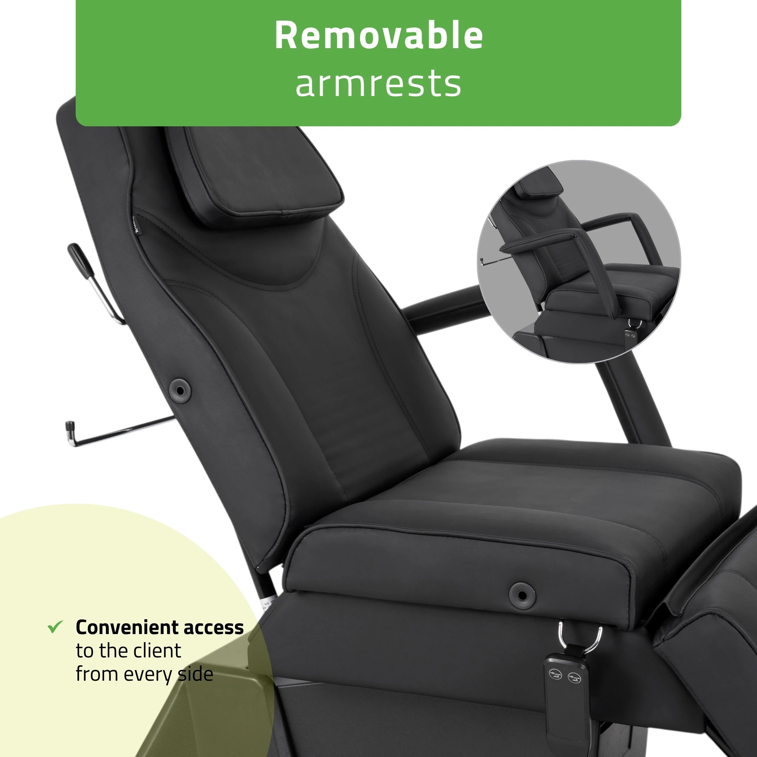 Kosmetoloģiskais krēsls - kušete Laris Touch Core k315, melna