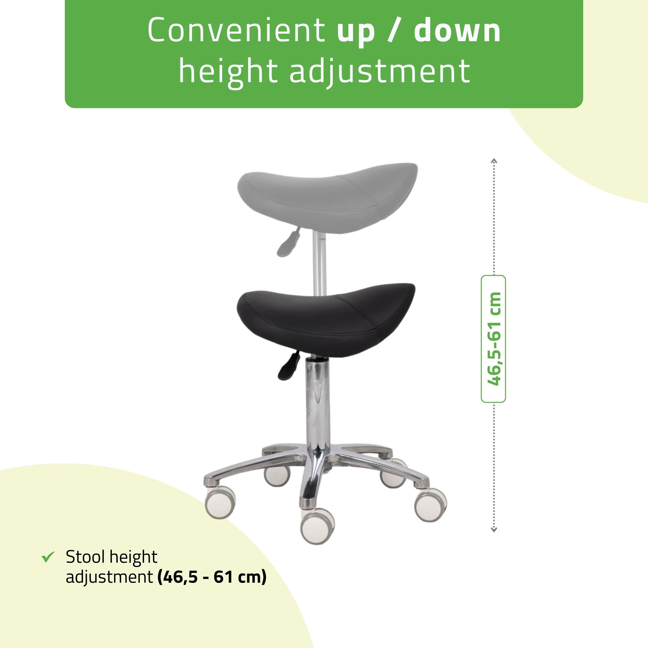 Saddle stool Lila, PVC k515 black