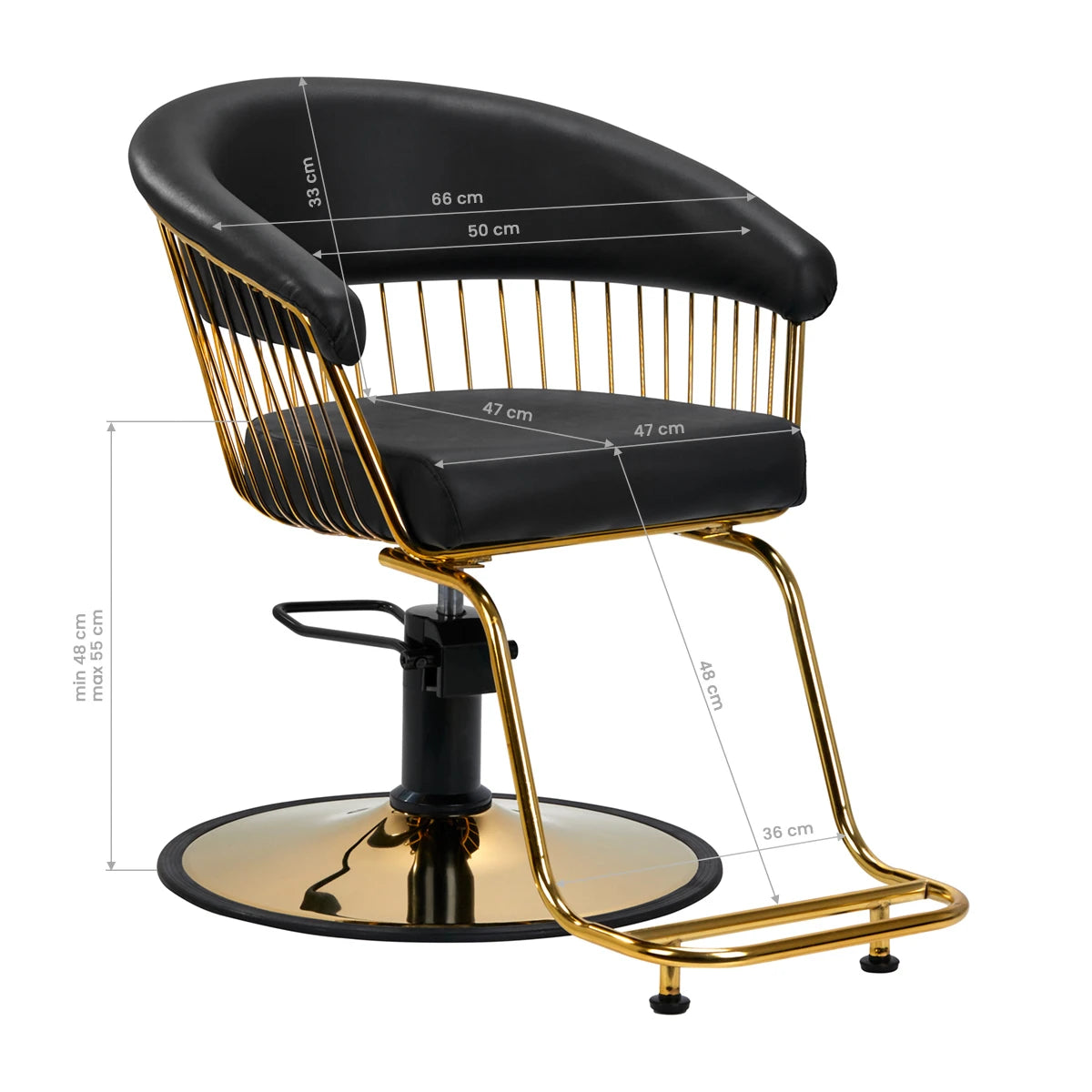 Парикмахерское кресло Gabbiano Lille-M gold, чёрное