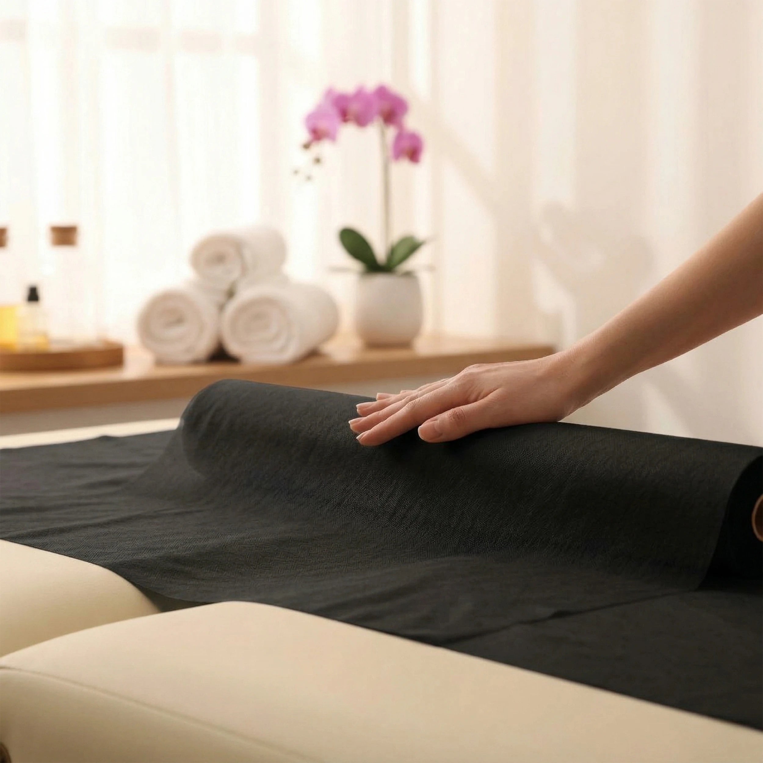 Non-woven medical roll sheet 60 cm x 50 m 18g/m2, black