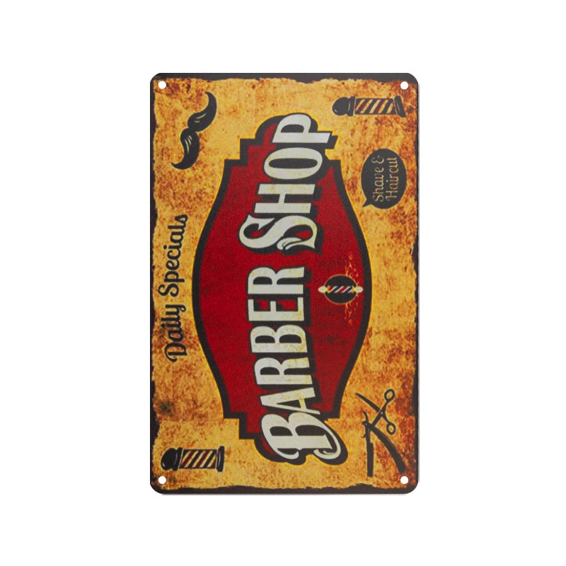 Decoratief bordje barbier B045