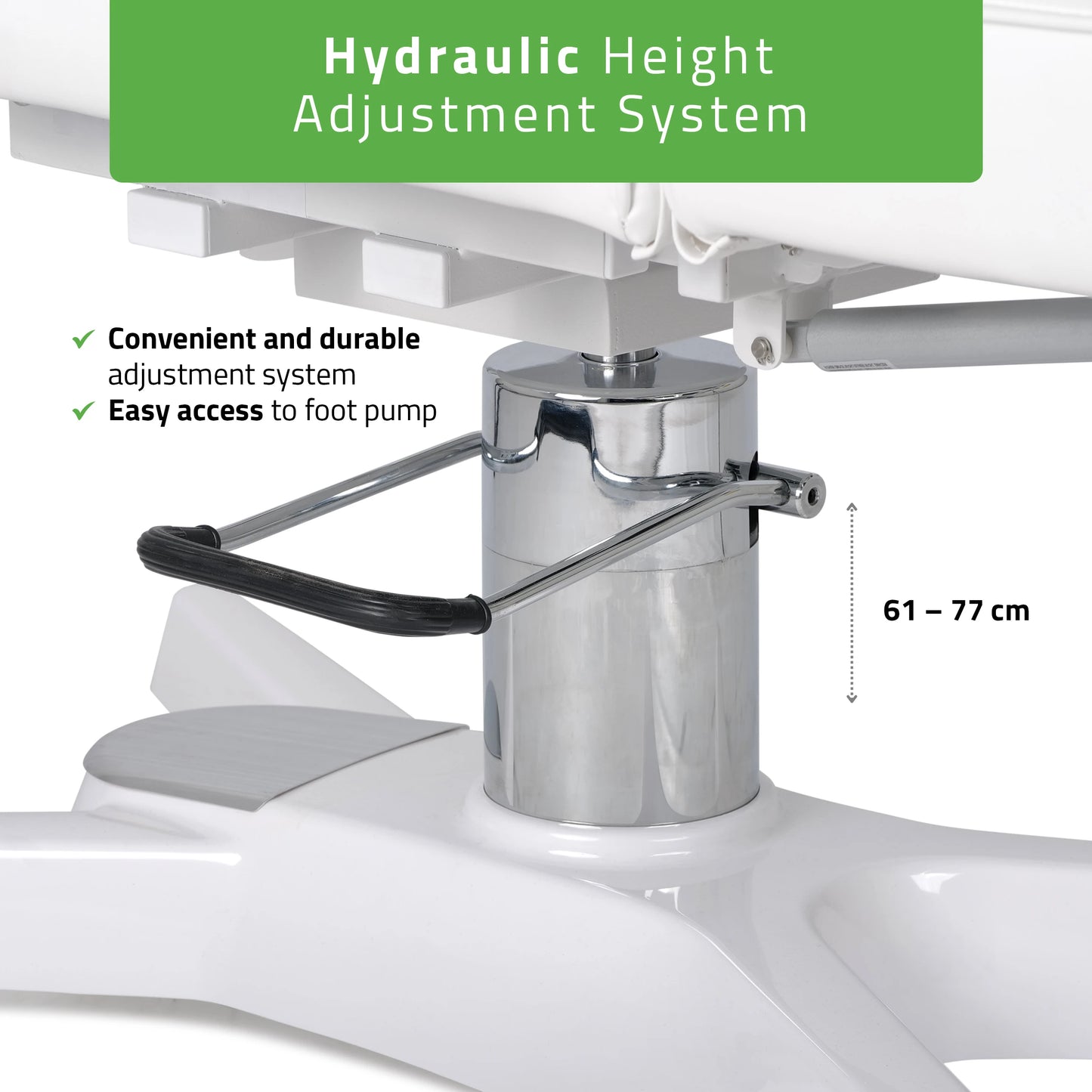 MAX Bianco hydraulinen hoitotuoli pneumaattisella säädöllä