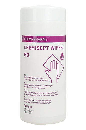 Chemisept Wipes MD dezinficējošās salvetes virsmu un aprīkojuma dezinfekcijai, 100 gab.