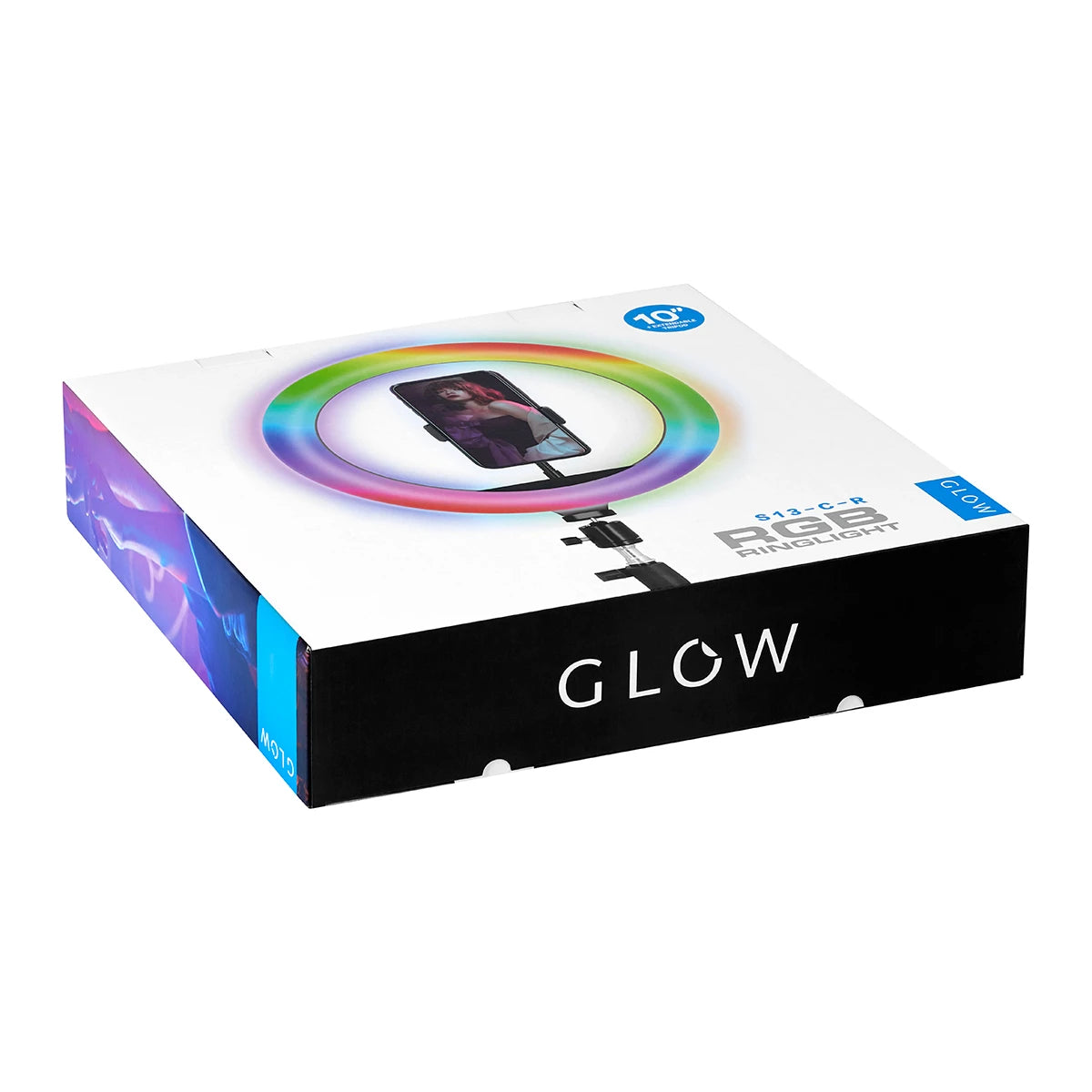 GLOW Ring LED lamp 10" RGB BSC with tripod 10W