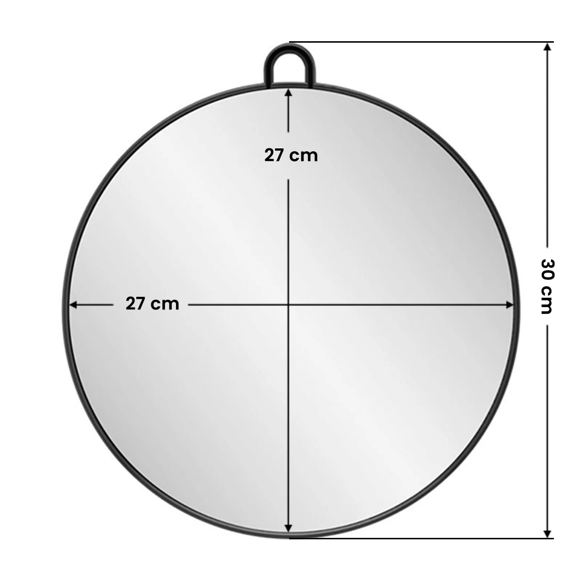 HAIRDRESSER MIRROR ROUND Q-29 BLACK
