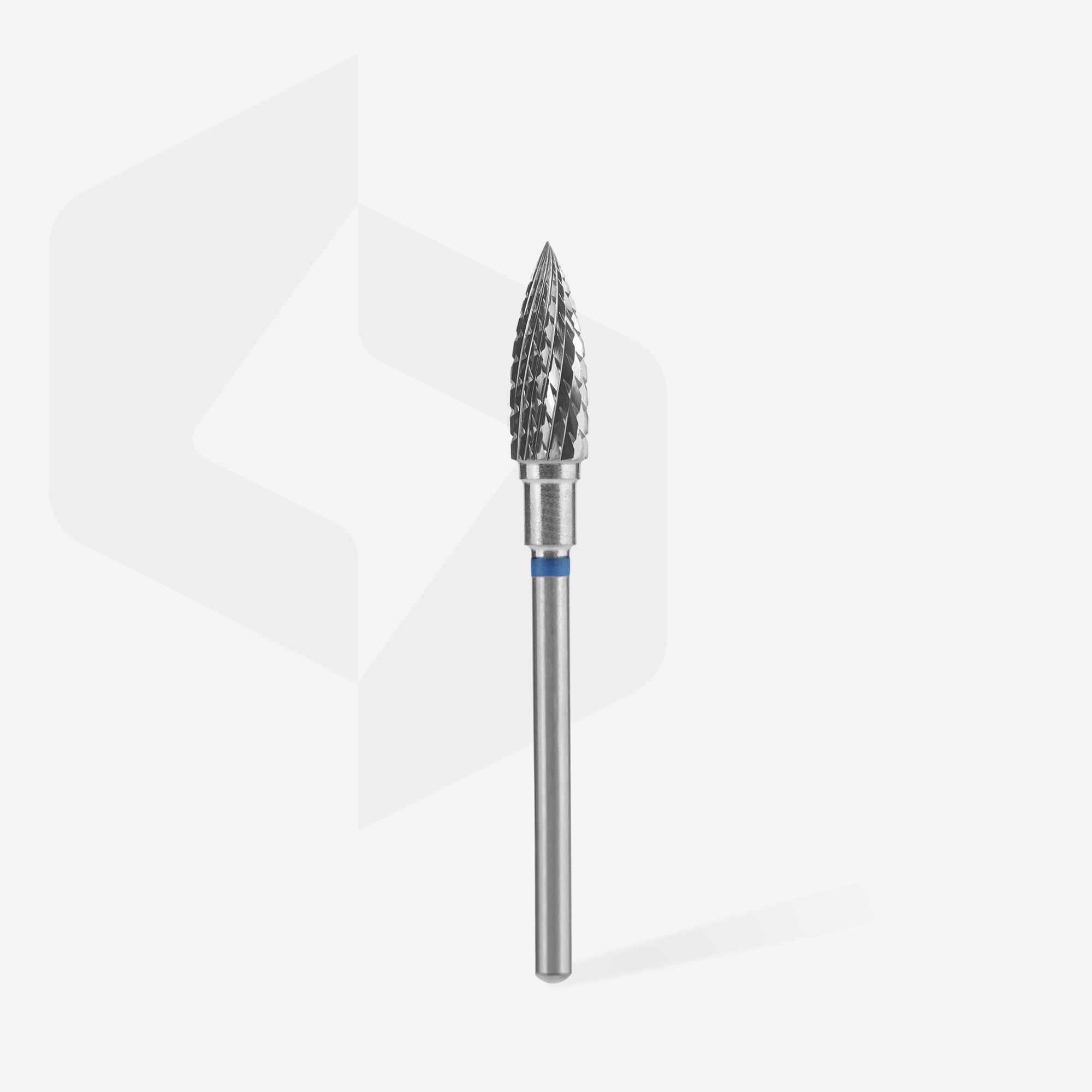 STALEKS EXPERT Carbide nail drill bit flame blue, head diameter 5 mm, working part 13,5 mm - blue / medium
