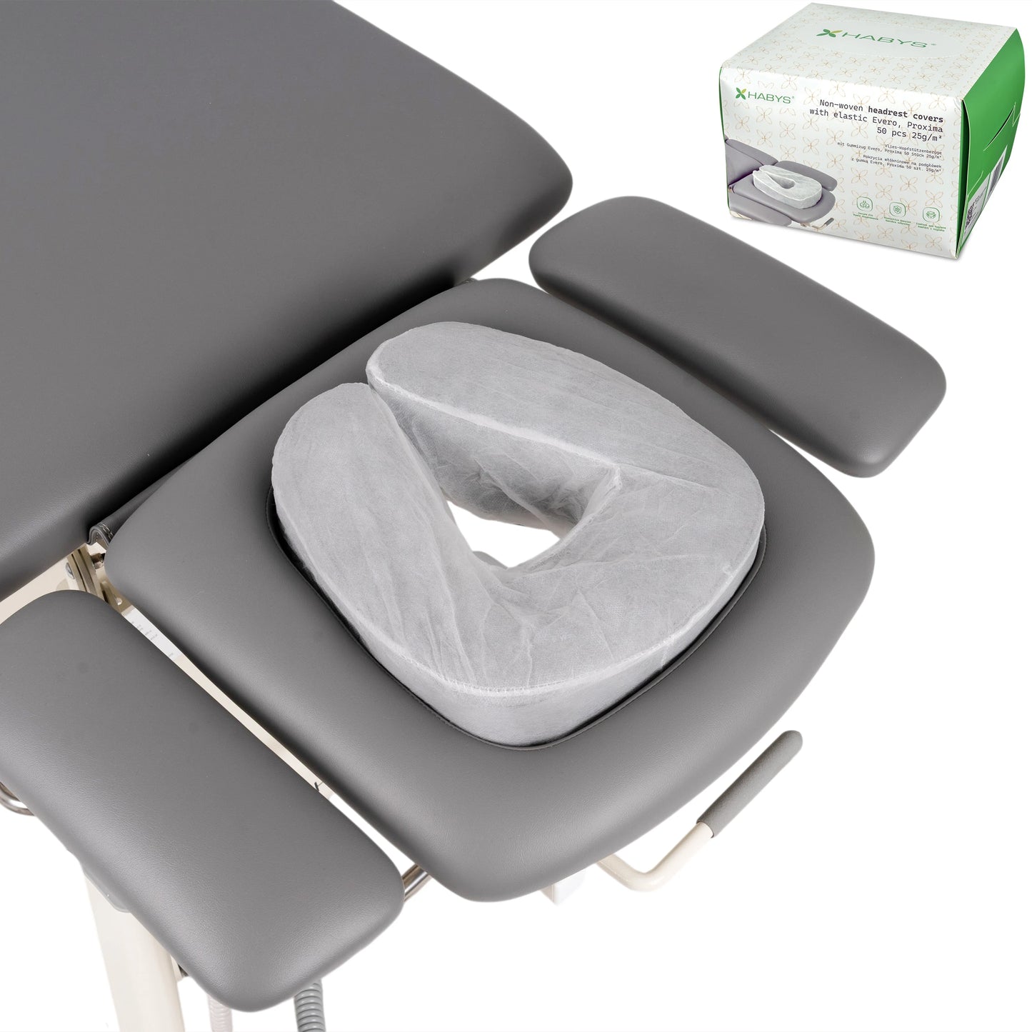 Evero Proxima wegwerphoofsteunkussenhoezen met elastiek, 25g/m2 (50 stuks)