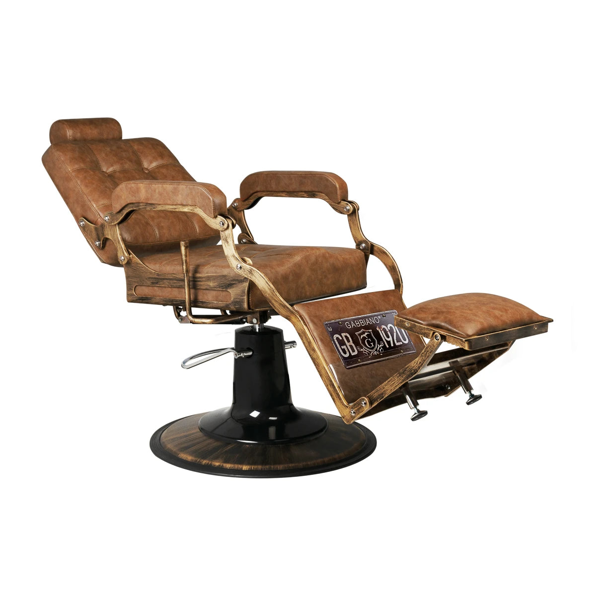 Парикмахерское-барбер кресло Gabbiano Boss Old Leather, светло-коричневое