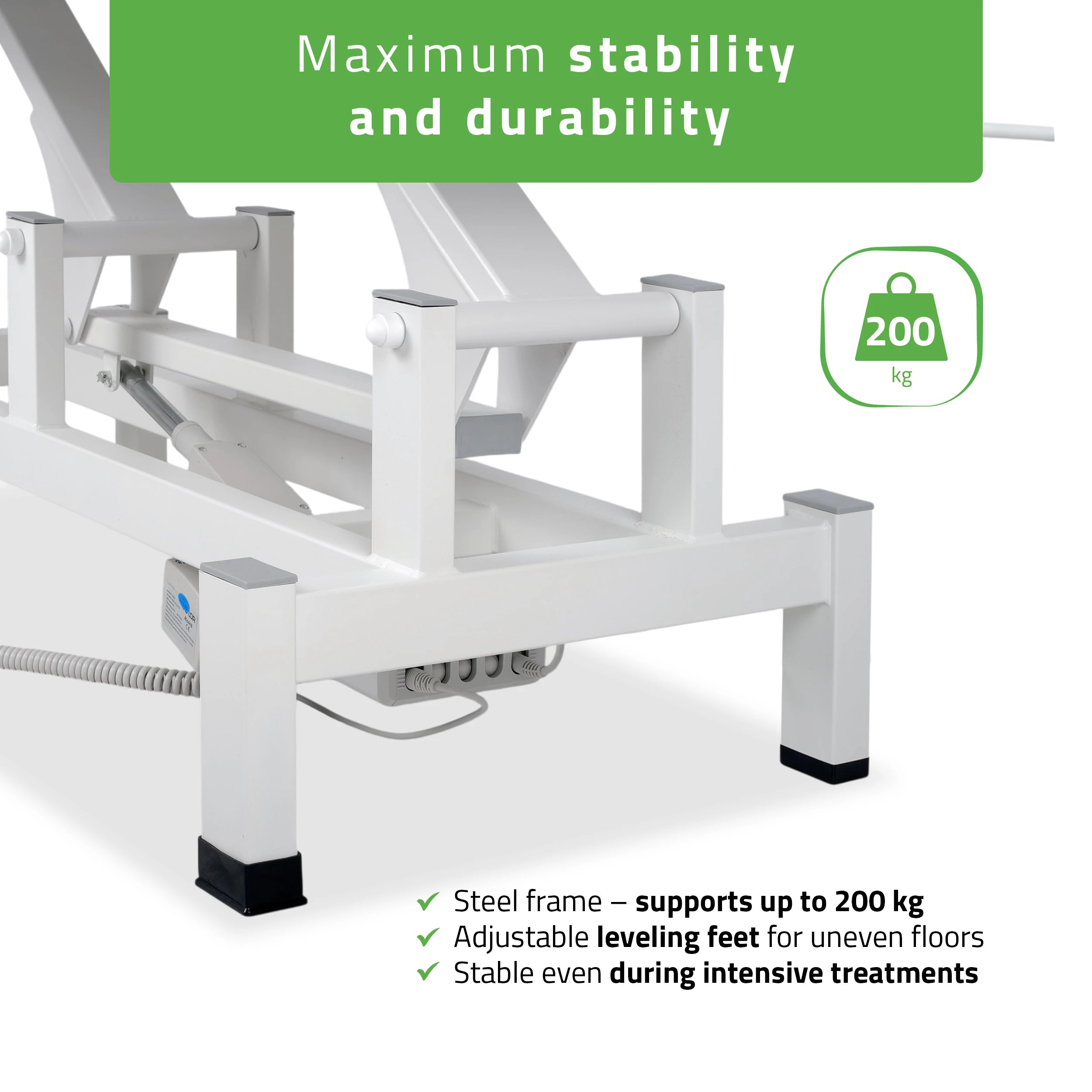 Fortis 2 treatment table, electric adjustment, hand remote control, head cushion, k729 light gray
