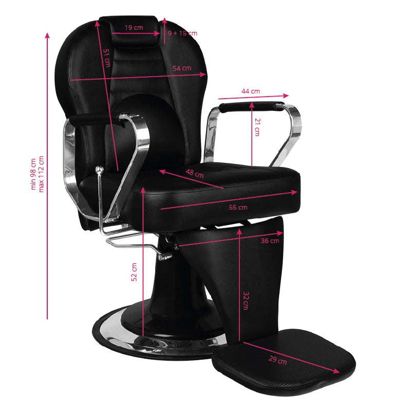Barber Chair Gabbiano black tiziano