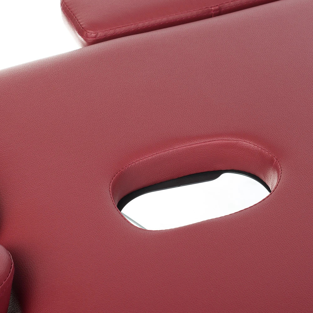 Folding massage table COMFORT 11, bergundy