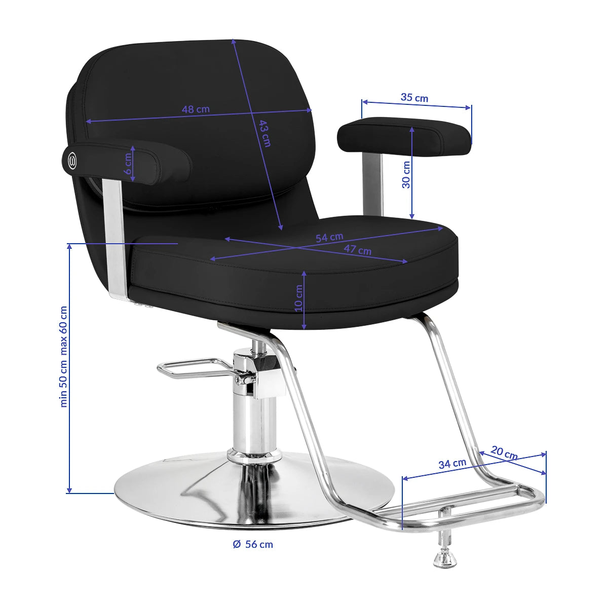 fauteuil de coiffure Omega Astra noir