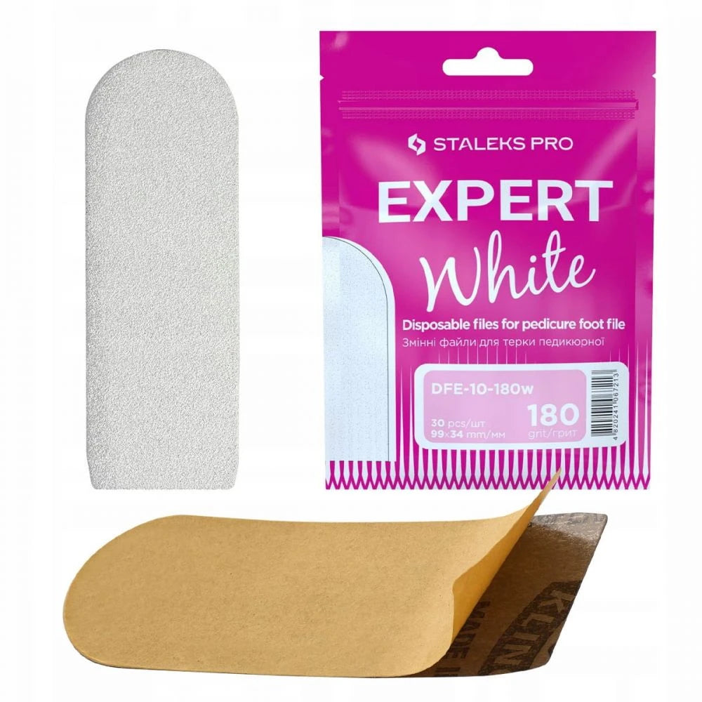 Foot replaceable file kit, white, 180 gritt, 30 pcs. (DFE-10-180)