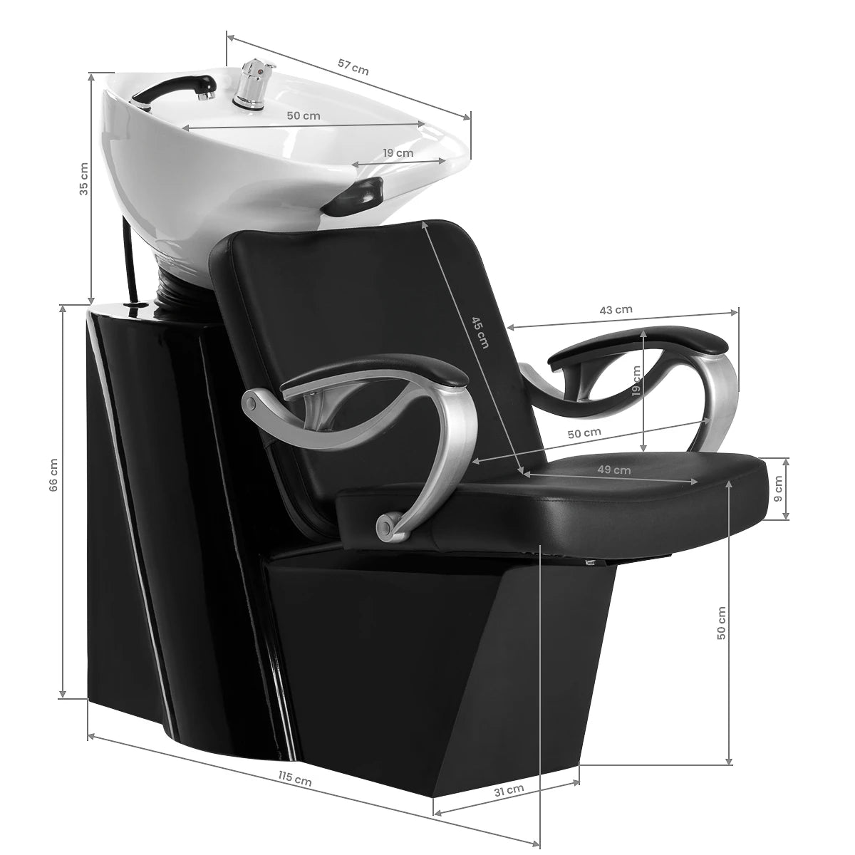 Hairdressing backwash Hair System ZA31, black
