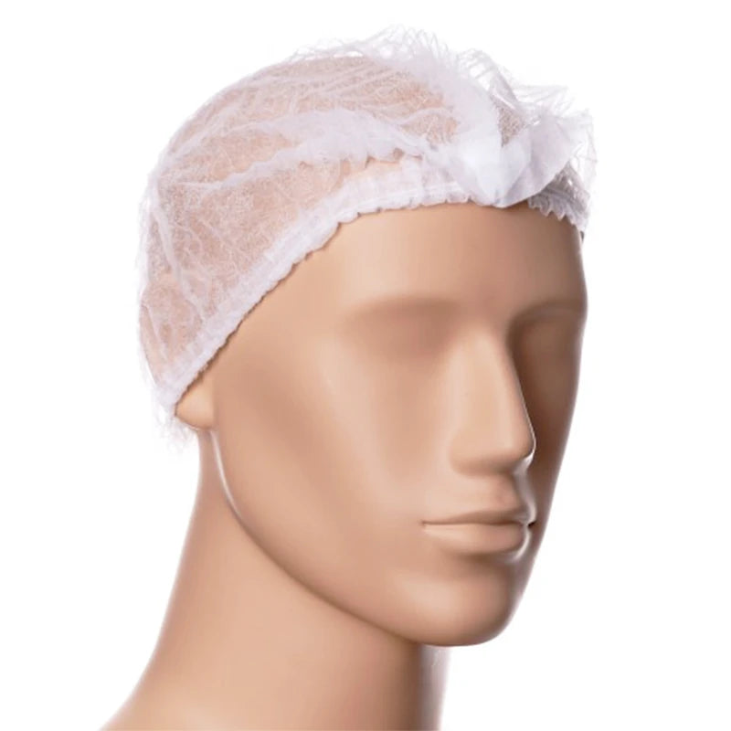 Disposable caps with clip-on, 100 pieces, white