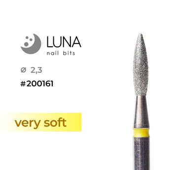 Luna Bits Dimanta frēzes uzgalis Liesma 2,3-8, dzeltena