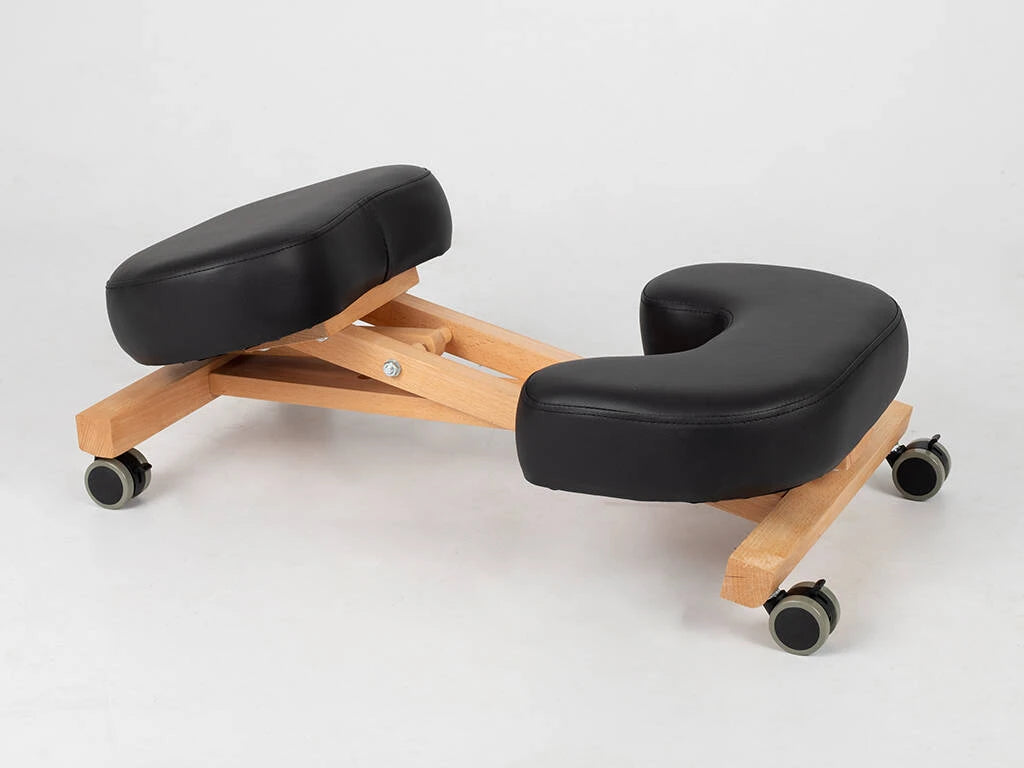 Ergonomic Kneeling Chair Ergo Simple, natural wood, castors with lock