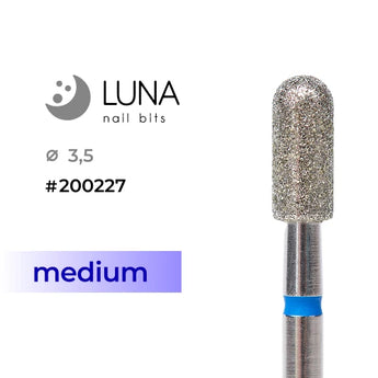 Luna Bits Алмазная насадка (фреза) Цилиндр закругленный (микрофон) 3.5-8, синяя