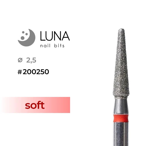 Luna Bits Diamantfräser Spitzkegel 2,5-10, Rot Feinkorn
