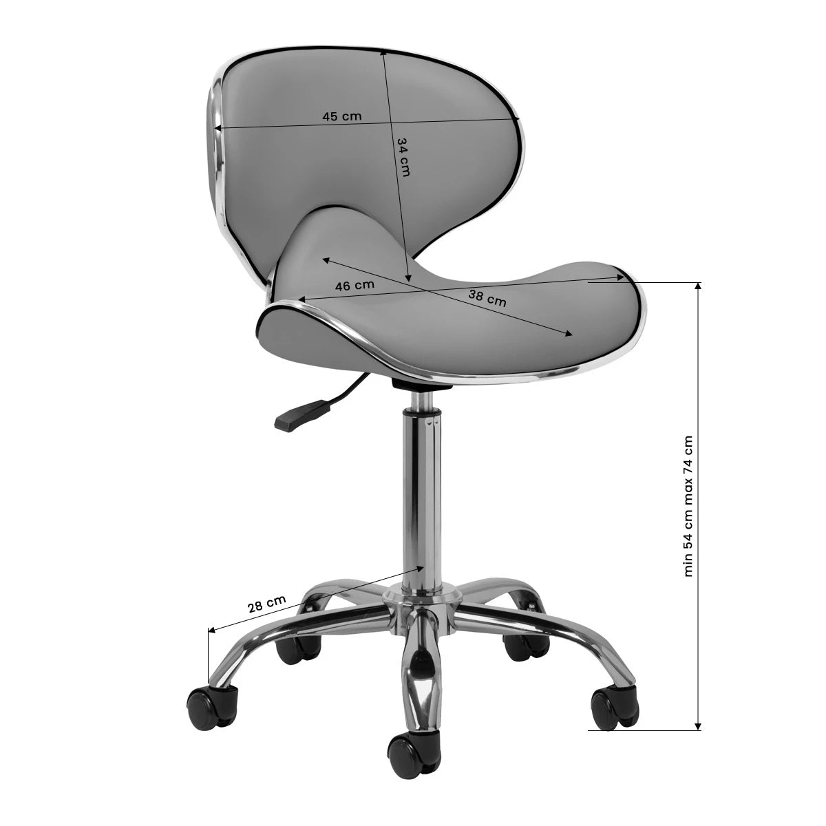 Gabbiano Kosmetikhocker Q-4599, Grau