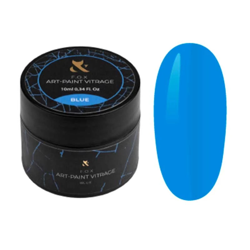 F.O.X Gel Paint Vitrage, 10 ml, sininen