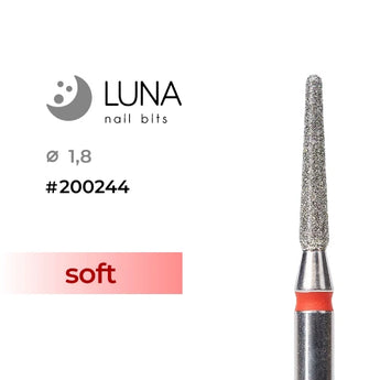 Luna Bits Diamantfräser Rundkegel 1,8 mm x 10 mm Feinkörnung, Rot
