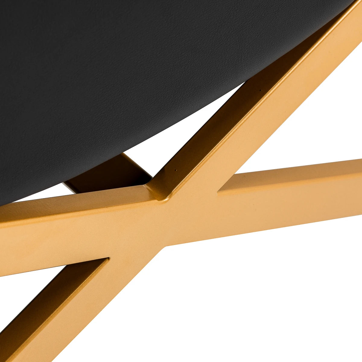 Sillon Alba Kosmetoloģijas krēsls skropstu pieaudzēšanai, melns ar zelta pamatni